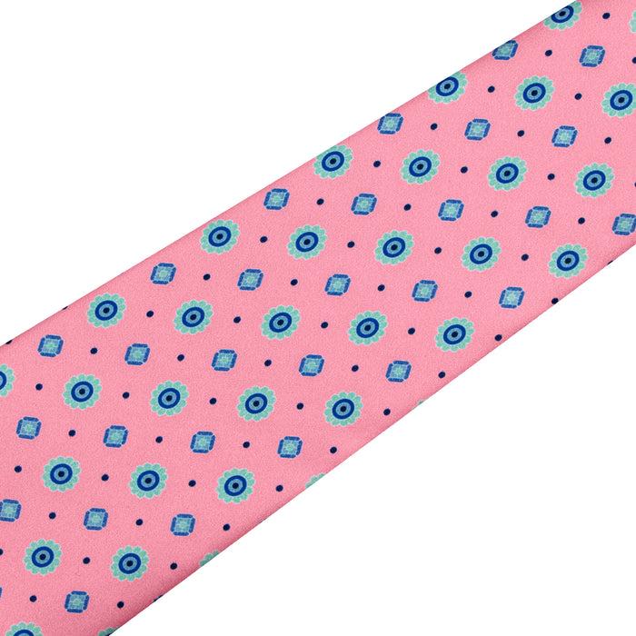 Bijan Pink And Blue Pure Silk Tie Set