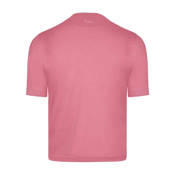 Bijan Pink With Pink Crest Short Sleeve T-Shirt
