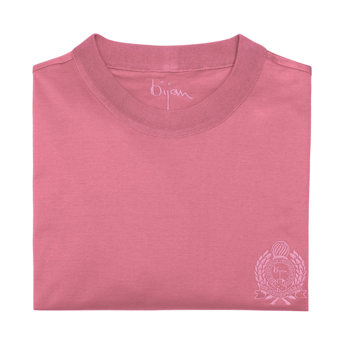 Bijan Pink With Pink Crest Short Sleeve T-Shirt