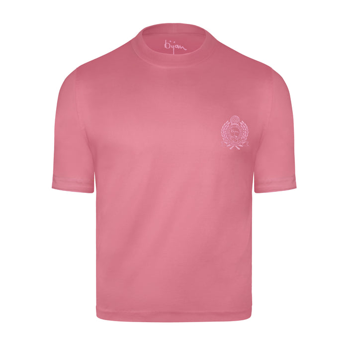 bijan Pink with Pink Crest Short Sleeve T-Shirt