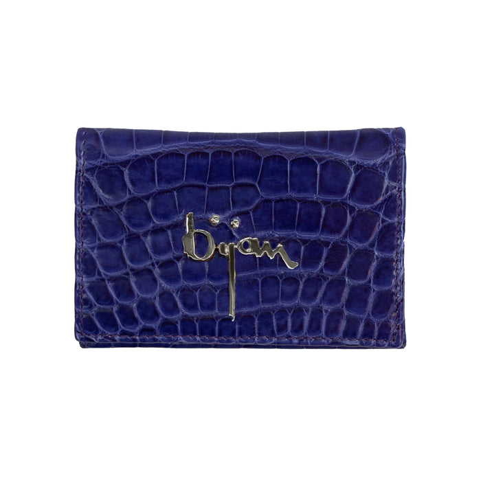 bijan Purple Alligator Card Holder