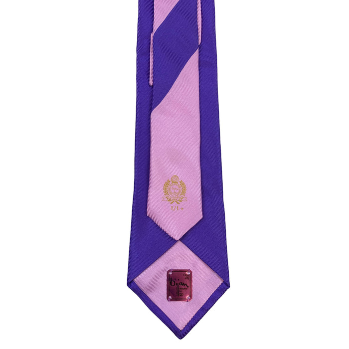 Bijan Bijan Purple And Pink Stripe Pure Silk Tie Set