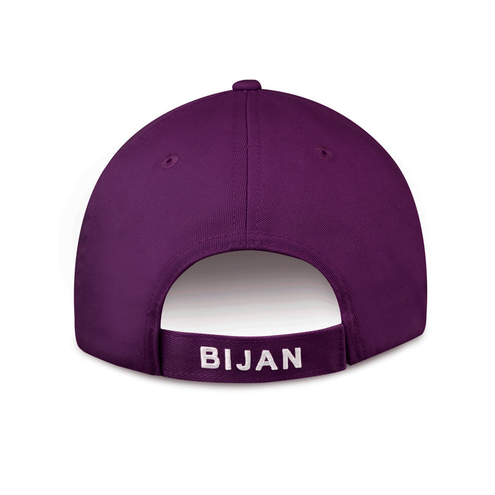 Bijan Purple With Silver Crest Cap