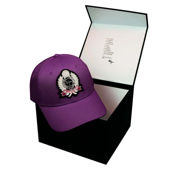 Bijan Purple With Silver Crest Cap