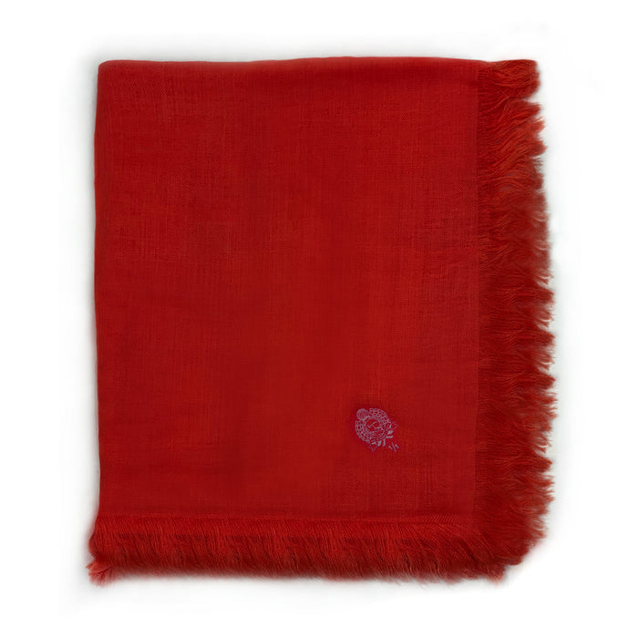 Bijan Red Cashmere Shawl