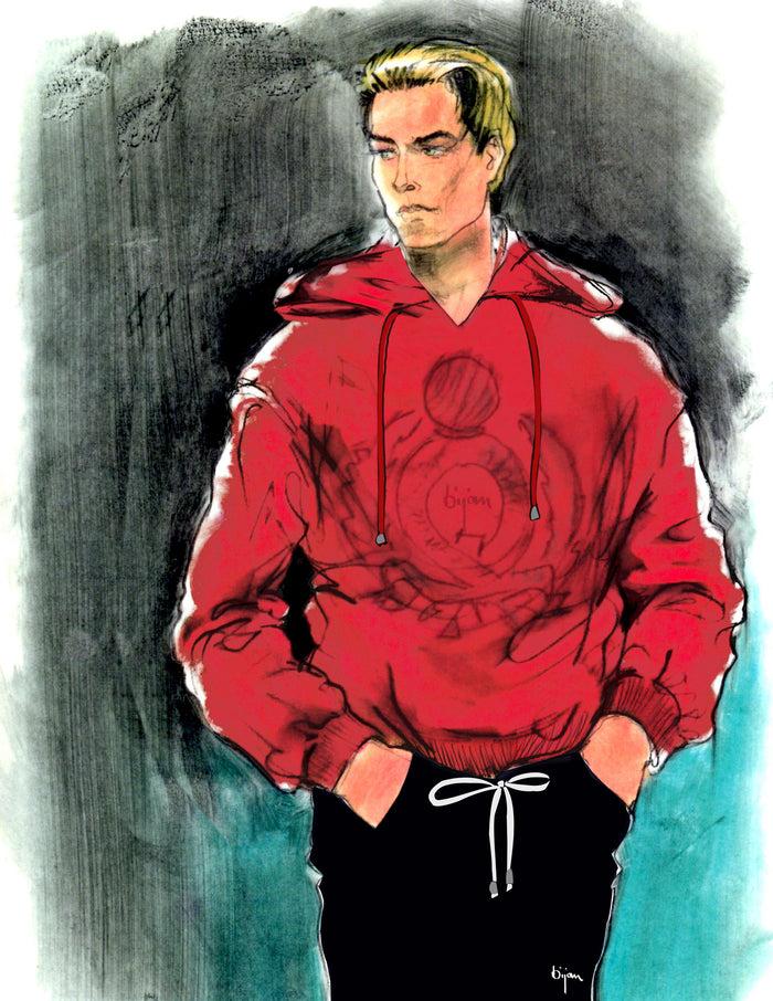 Bijan Red Pure Cashmere Pullover Sweater