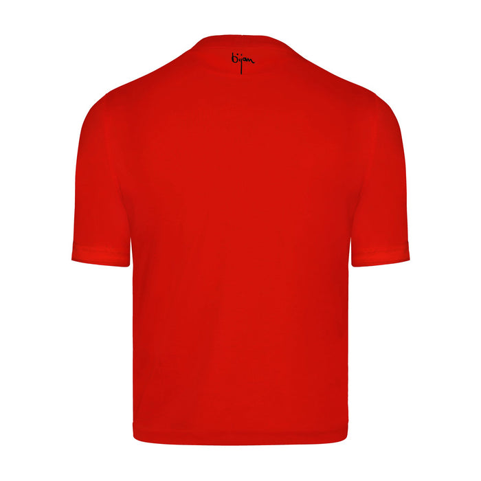 Bijan Red With Black Crest Short Sleeve T-Shirt