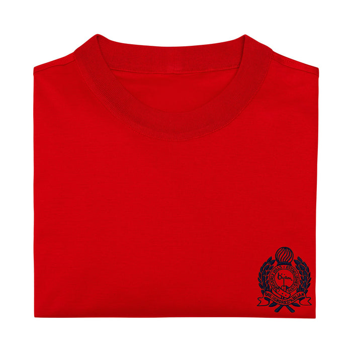 Bijan Red With Navy Crest Short Sleeve T-Shirt