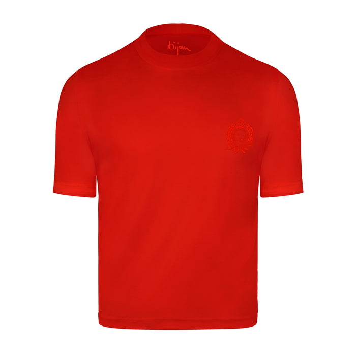 bijan Bijan Red with Red Crest Short Sleeve T-Shirt