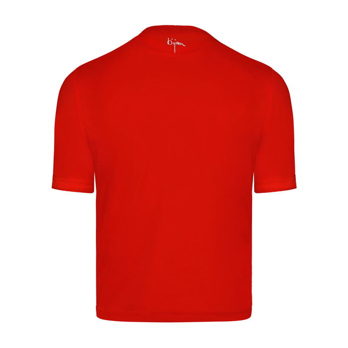 Bijan Bijan Red With White Crest Short Sleeve T-Shirt