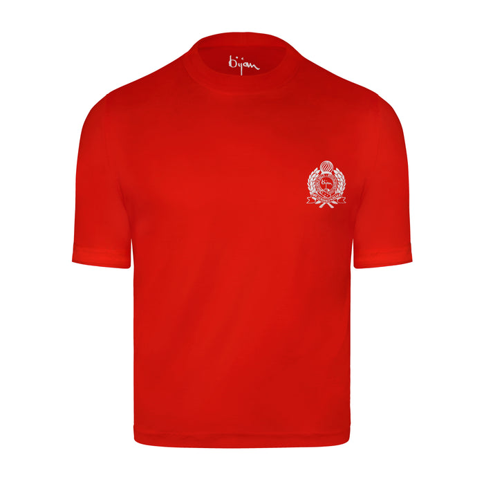 bijan Bijan Red with White Crest Short Sleeve T-Shirt