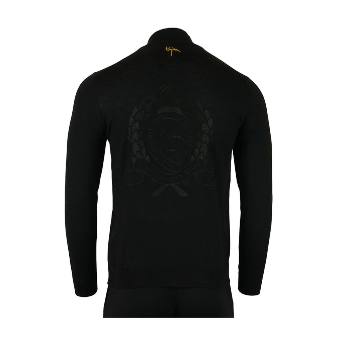 Bijan Silk And Cashmere Black Cardigan