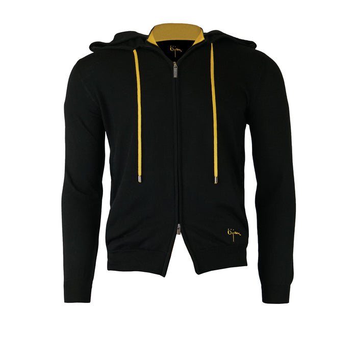 Bijan Silk And Cashmere Cardigan With Hoodie