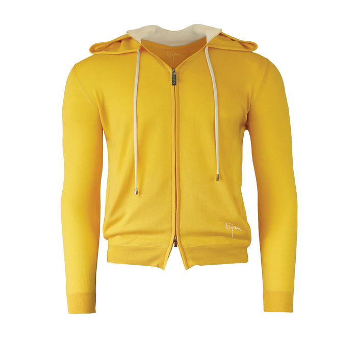 Bijan Silk And Cashmere Cardigan With Hoodie