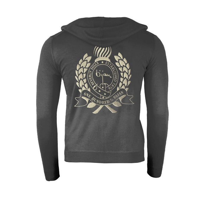 bijan Silk and Cashmere Cardigan with Hoodie