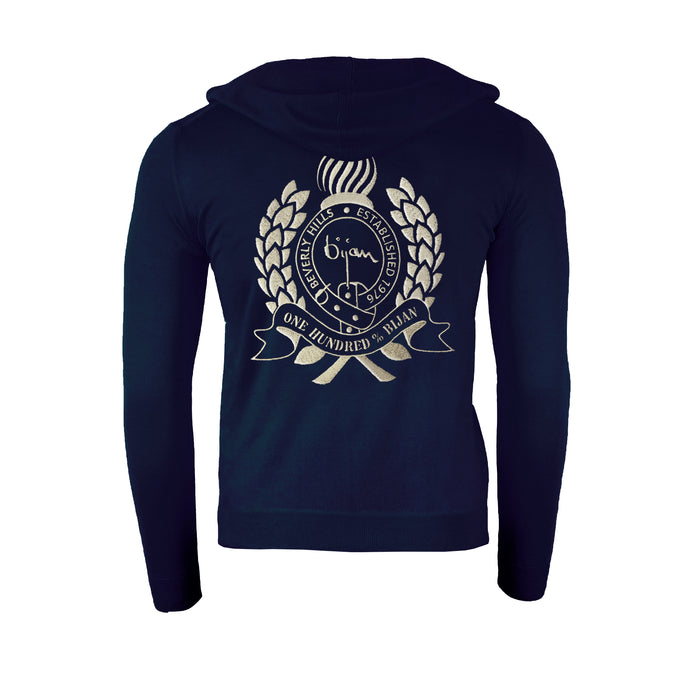 bijan Silk and Cashmere Cardigan with Hoodie