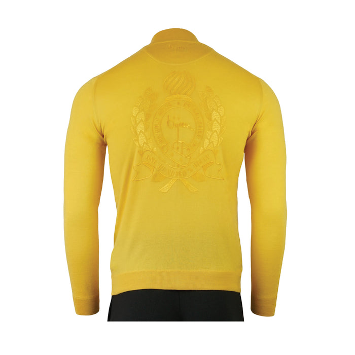 Bijan Silk And Cashmere Yellow Cardigan