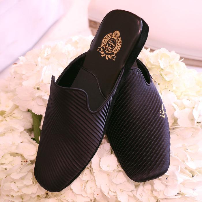 Bijan Silk Satin Slippers