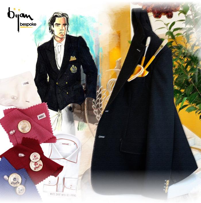 bijan Special Order Black Wool Sport Jacket