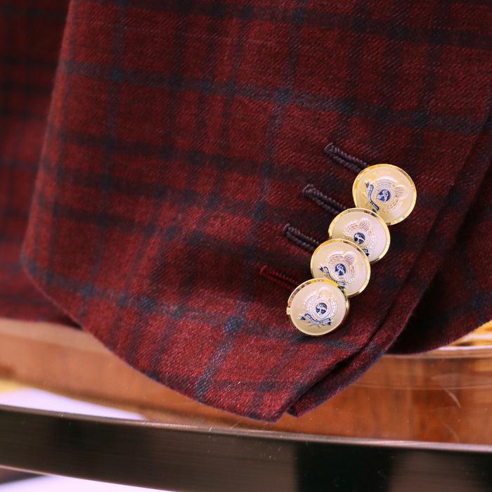 Bijan Special Order Burgundy Plaid Jacket