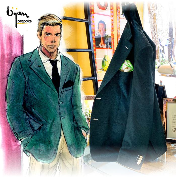 bijan Special Order Dark Green Cashmere Jacket
