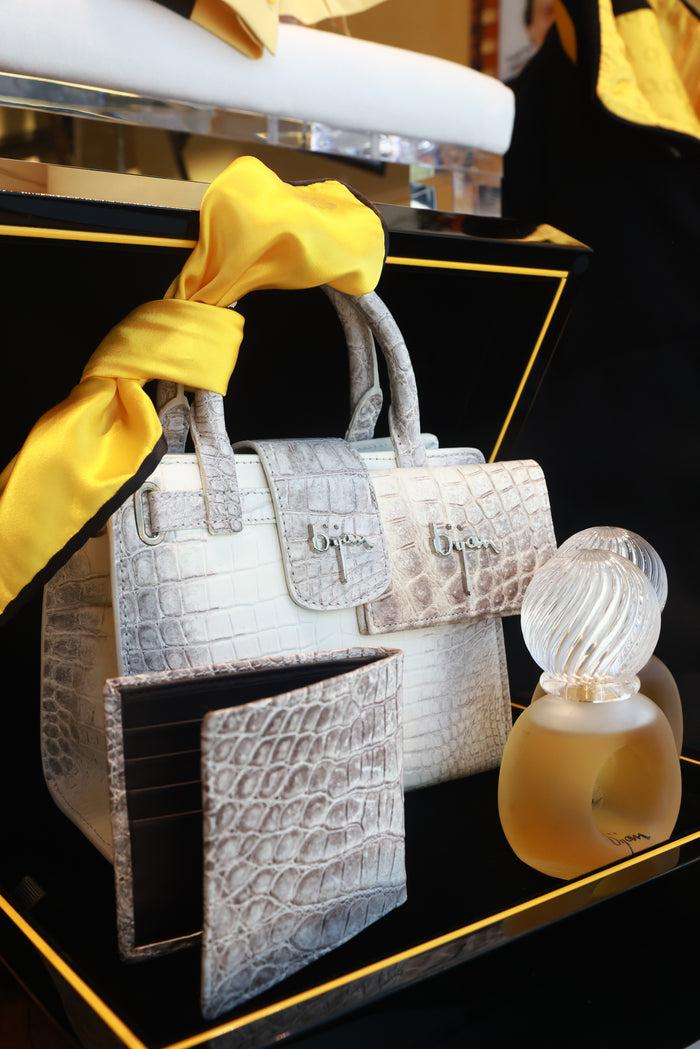 bijan Special Order Himalayan Alligator Purse