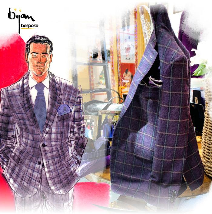 bijan Special Order Purple Wool Jacket