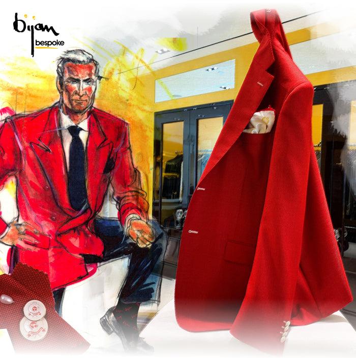 bijan Special Order Red Sport Jacket