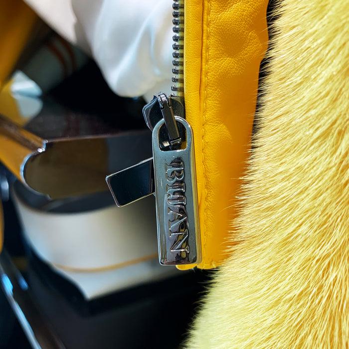 Bijan Special Order Yellow Leather Jacket
