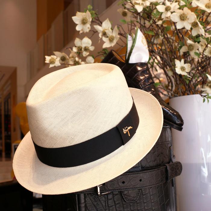 Bijan White Fedora Hat