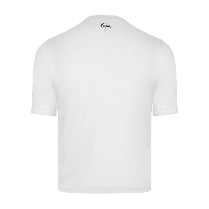 Bijan White With Black Crest Short Sleeve T-Shirt