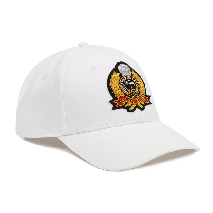 Bijan White With Gold Crest Cap