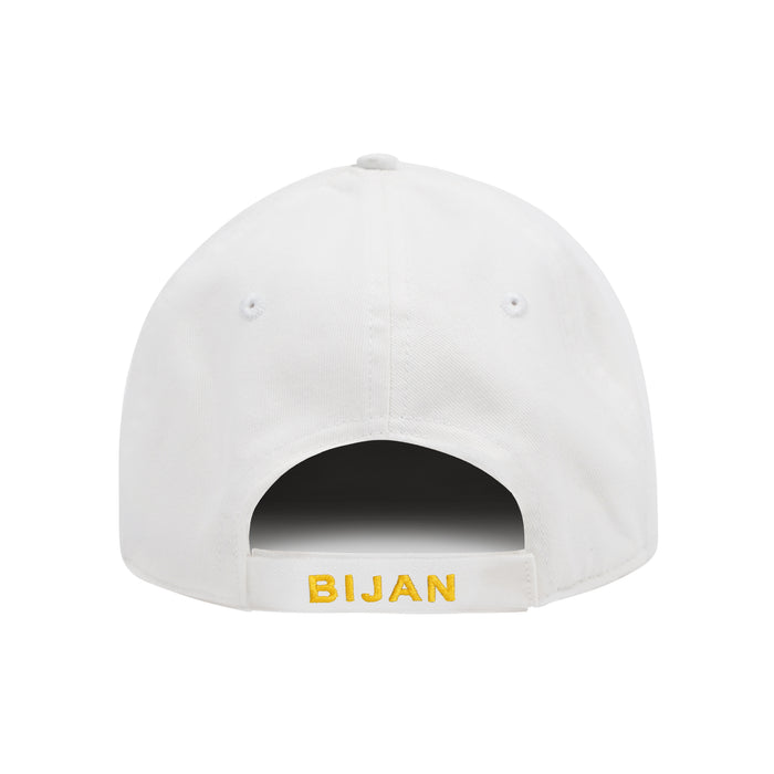 Bijan White With Gold Crest Cap