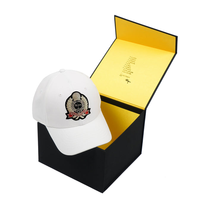 Bijan White With Silver Crest Cap