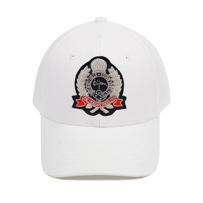 bijan White with Silver Crest Cap