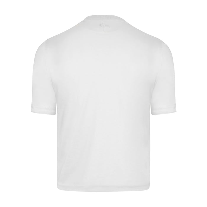 Bijan White With White Crest Short Sleeve T-Shirt