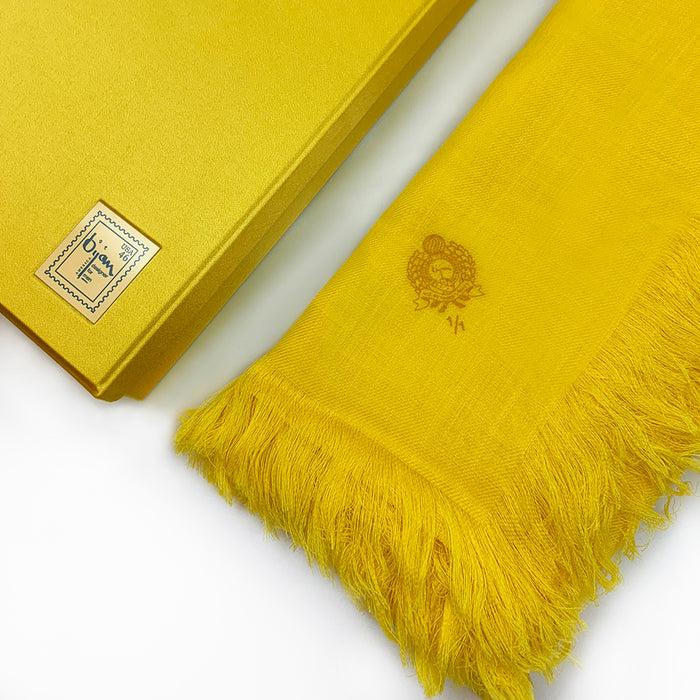 Bijan Yellow Cashmere Shawl