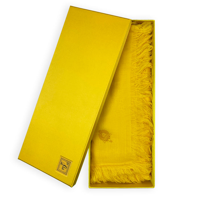 bijan Yellow Cashmere Shawl