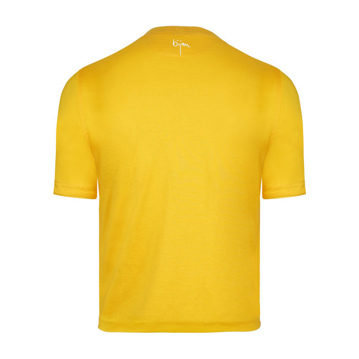 Bijan Bijan Yellow With White Crest Short Sleeve T-Shirt