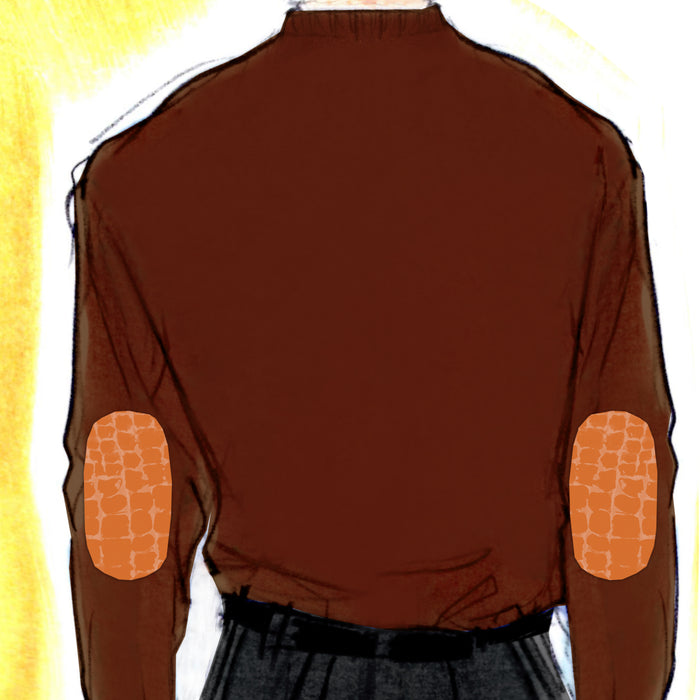 Bijan Cashmere And Silk Brown Sweater With Alligator Detail