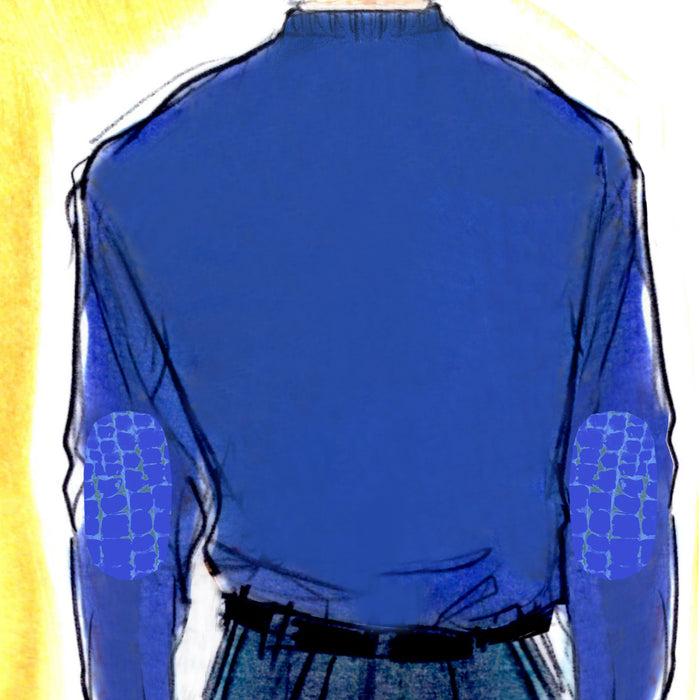 Bijan Cashmere And Silk French Blue Sweater With Alligator Detail