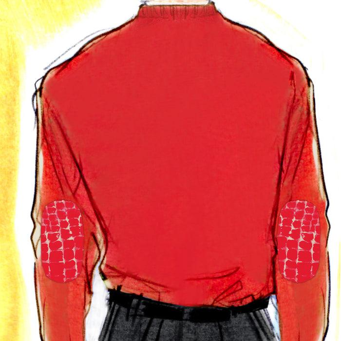 Bijan Cashmere And Silk Red Sweater With Alligator Detail