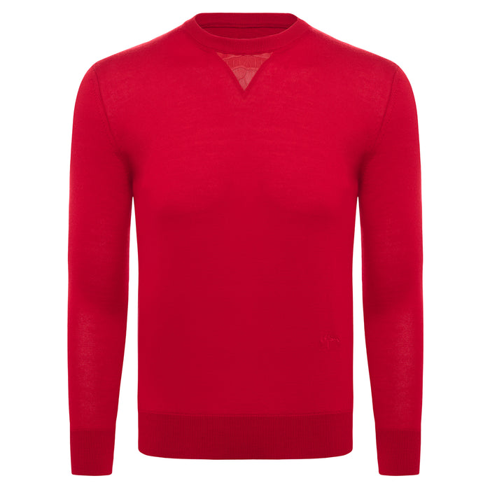 bijan Cashmere and Silk Red Sweater with Alligator Detail