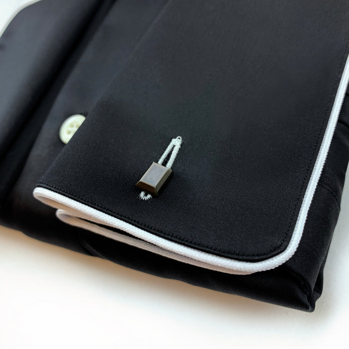 Bijan French Cuff Dress Shirt With White Piping Detail