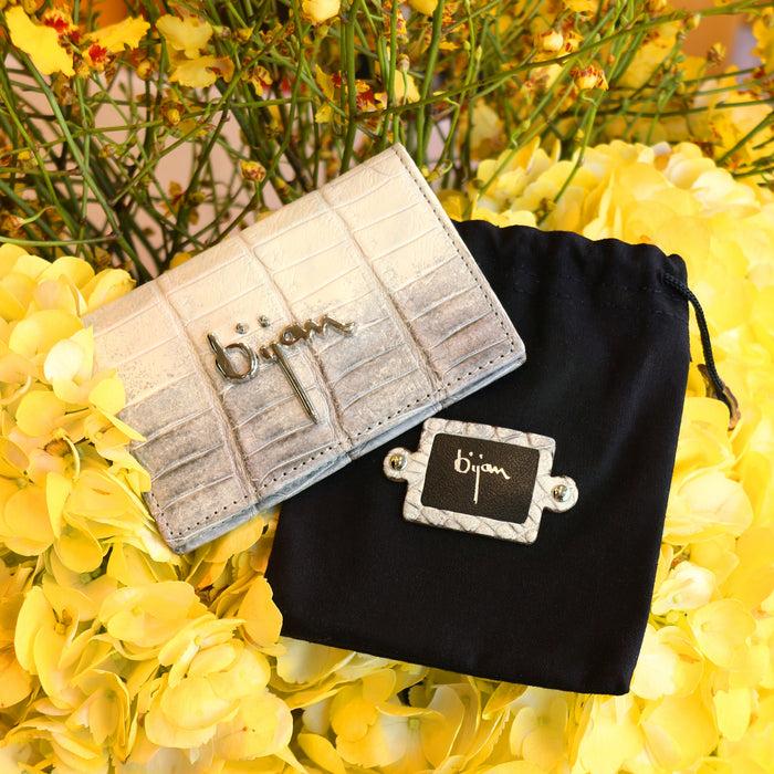 Bijan Limited Edition Himalayan Alligator Card Holder