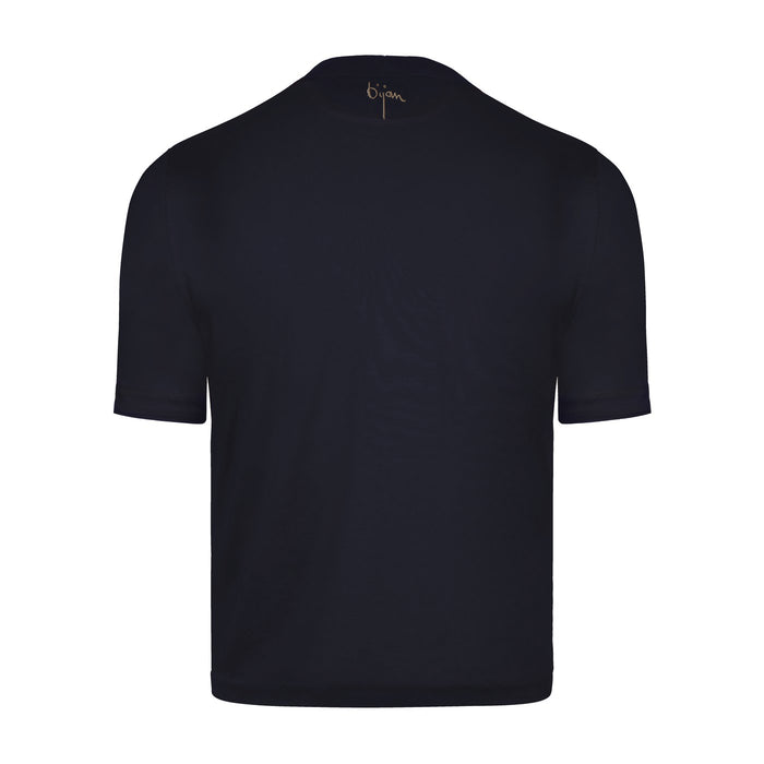 Bijan Navy With Metallic Gold Crest Short Sleeve T-Shirt