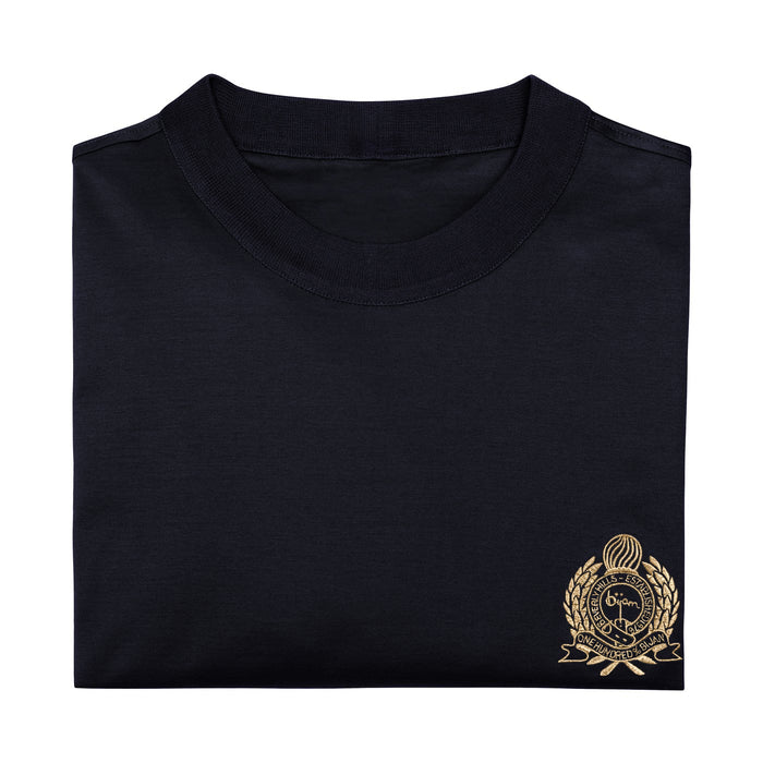 Bijan Navy With Metallic Gold Crest Short Sleeve T-Shirt