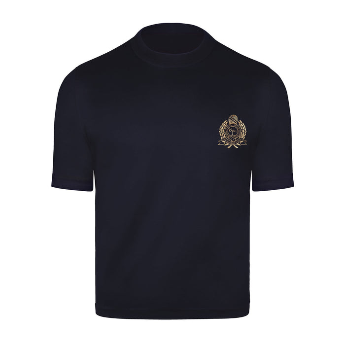 bijan Navy with Metallic Gold Crest Short Sleeve T-Shirt