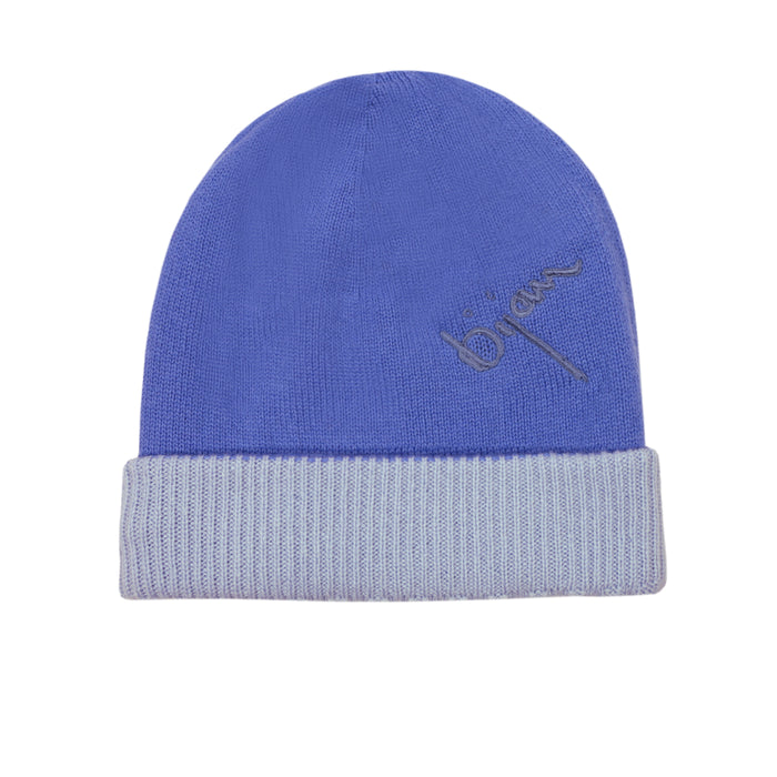Bijan Ocean And Sky Blue Cashmere Reversible Beanie