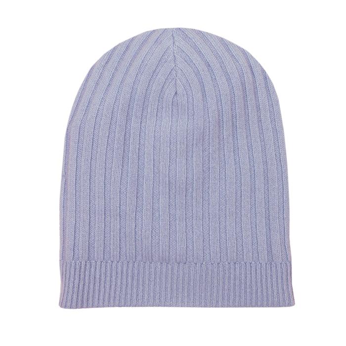Bijan Ocean And Sky Blue Cashmere Reversible Beanie